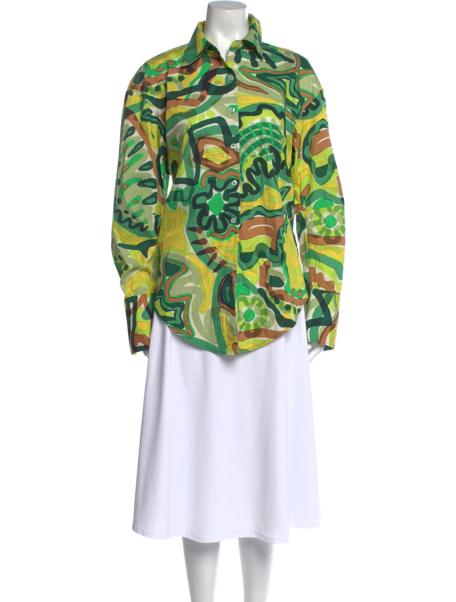 Simon Miller Printed Long Sleeve Button-Up Top