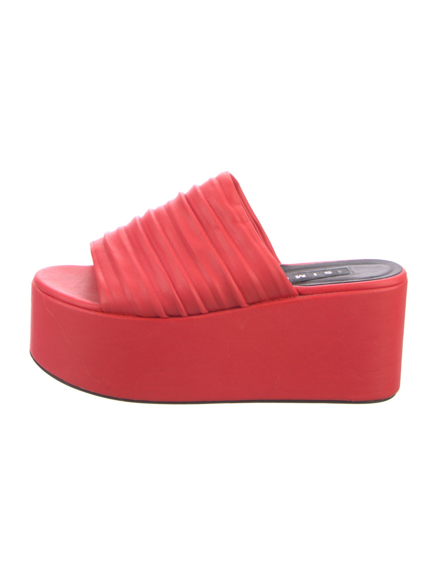 Simon Miller Leather Pleated Accents Slides