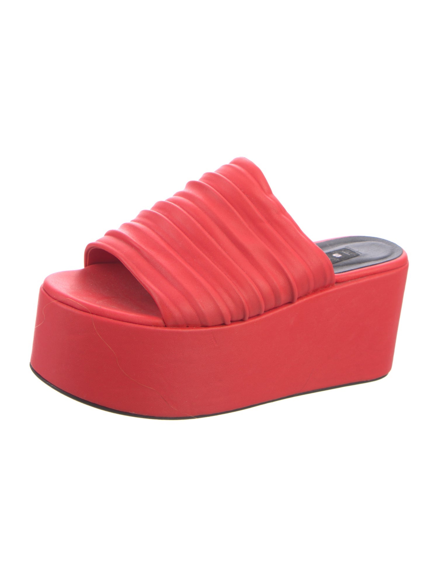 Simon Miller Leather Pleated Accents Slides