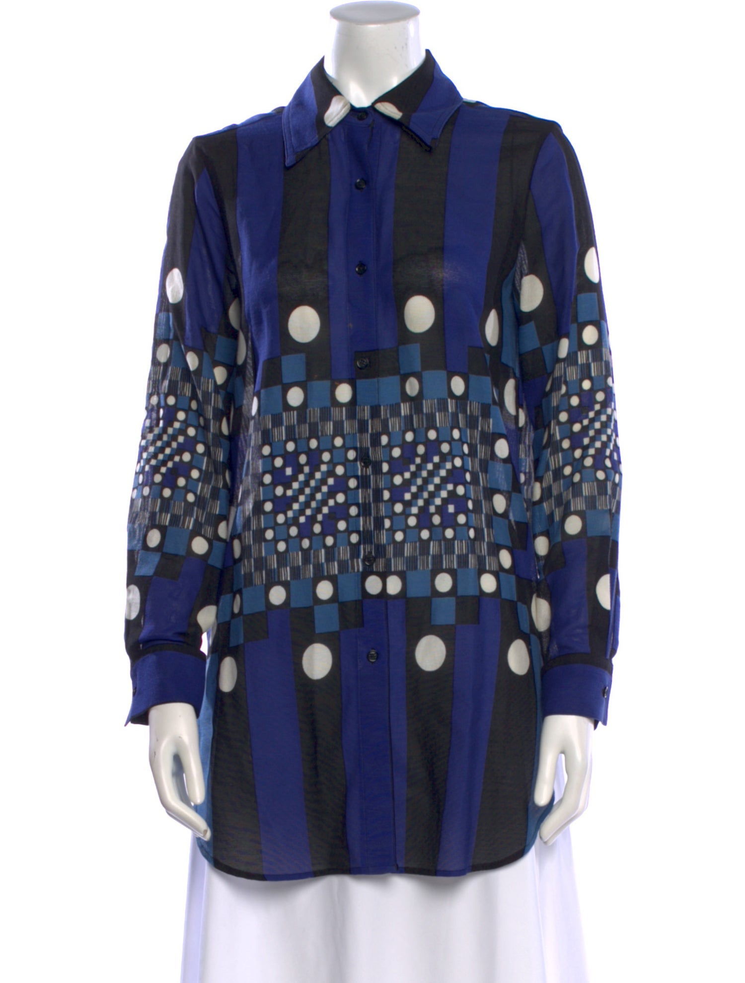 Simon Miller Polka Dot Print Long Sleeve Button-Up Top