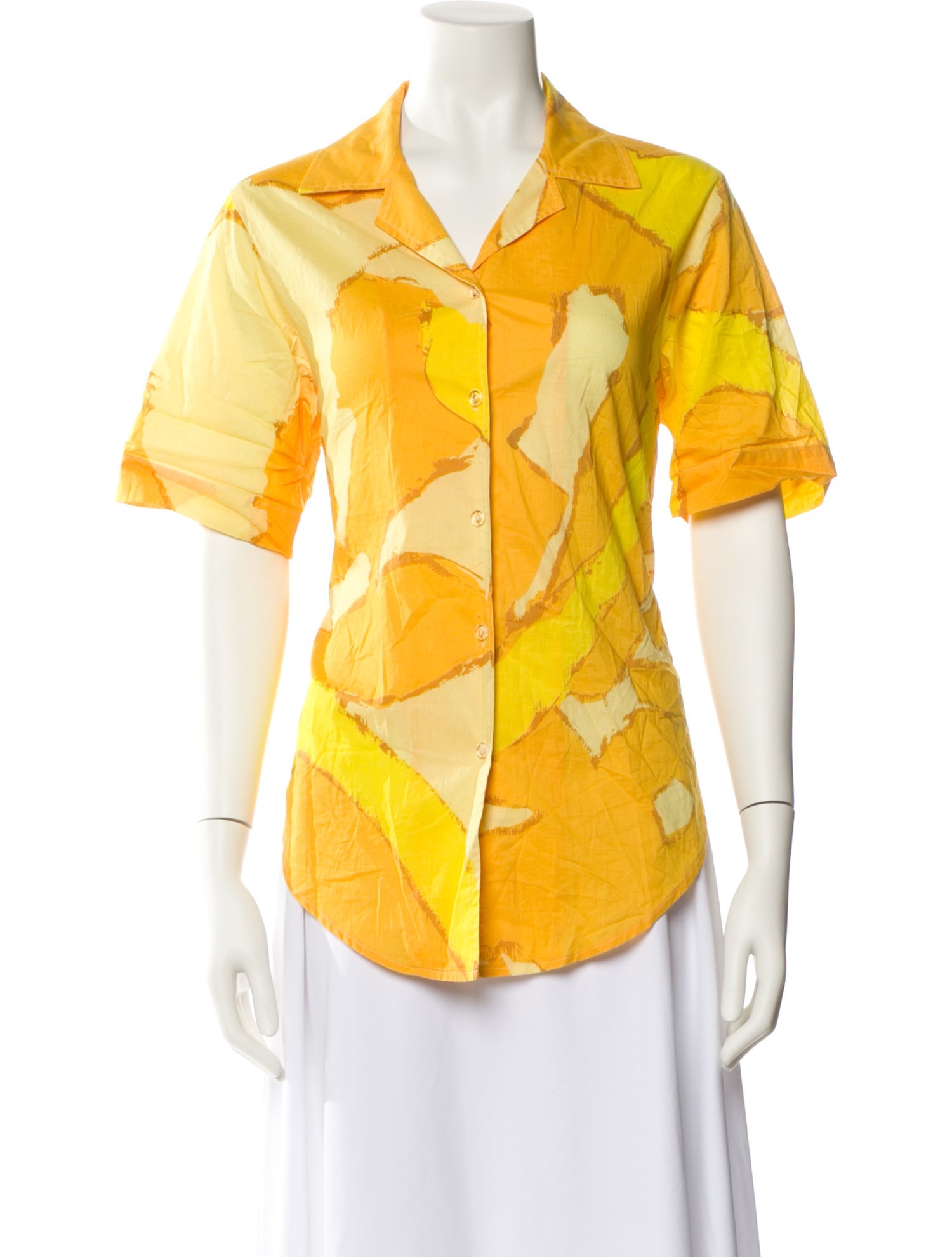 Simon Miller Printed Short Sleeve Button-Up Top