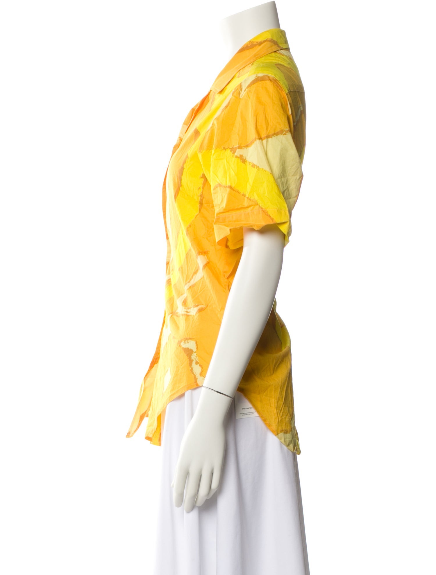 Simon Miller Printed Short Sleeve Button-Up Top