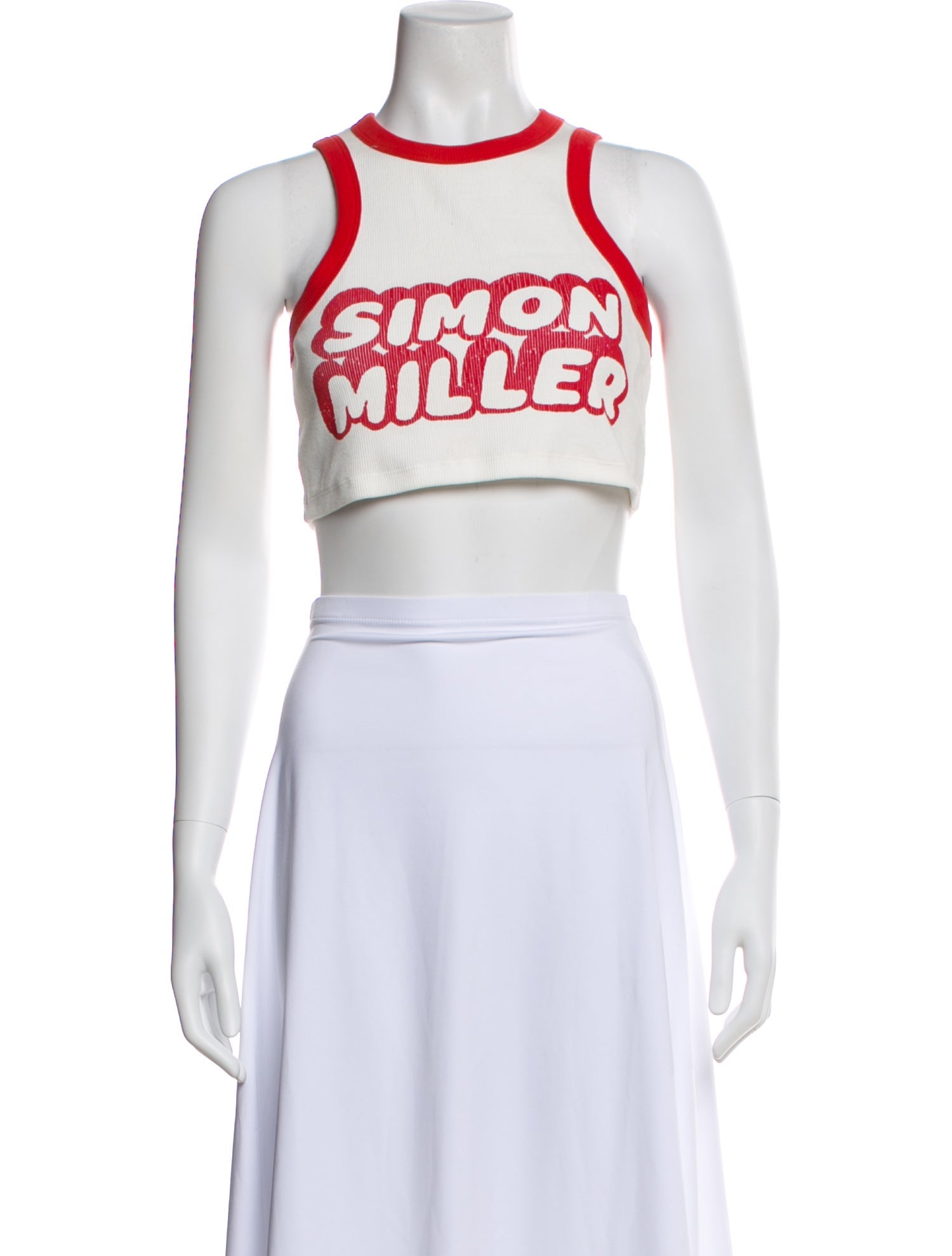 Simon Miller Graphic Print Crew Neck Crop Top