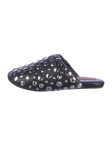 Pre-owned Simon Miller Leather Studded Accents Mules In Black