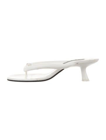 Pre-owned Simon Miller Leather Slides In White