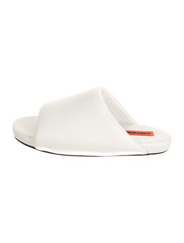 Pre-owned Simon Miller Leather Slides In Neutral