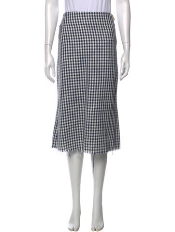 Pre-owned Simon Miller Plaid Print Midi Length Skirt In Blue