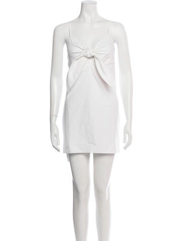 Pre-owned Simon Miller V-neck Mini Dress In White