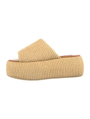 Pre-owned Simon Miller Raffia Slides In Neutrals