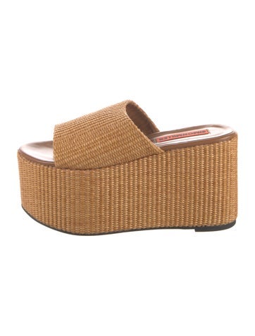 Pre-owned Simon Miller Straw Slides In Neutrals