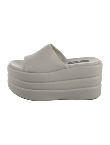 Pre-owned Simon Miller Leather Slides In White