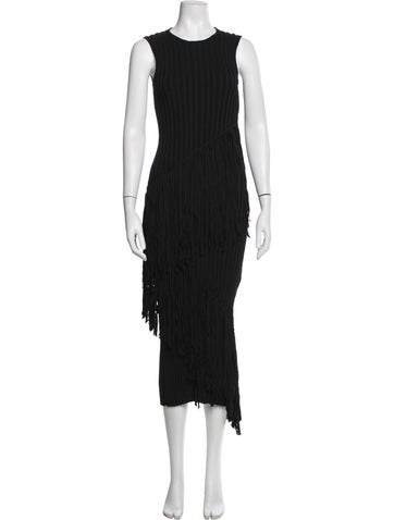 Pre-owned Simon Miller Crew Neck Midi Length Dress In Black