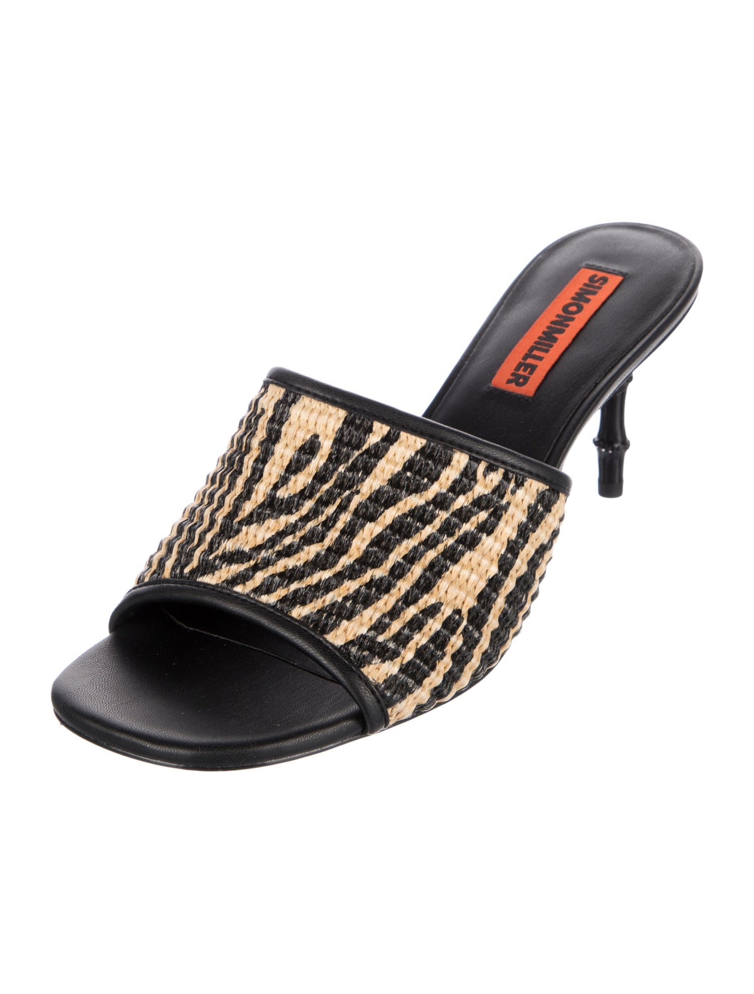 Simon Miller Leather Animal Print Slides