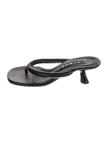 Pre-owned Simon Miller Leather Flip Flops In Black