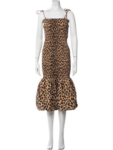 Pre-owned Simon Miller Animal Print Mini Dress In Multicolor