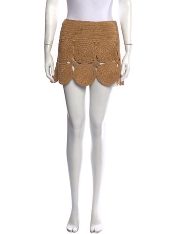 Pre-owned Simon Miller Patterned Mini Skirt In Metallic/silver