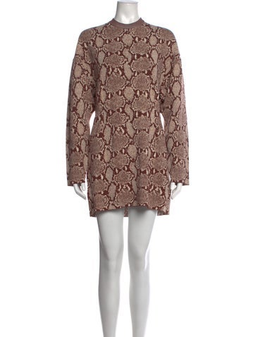 Pre-owned Simon Miller Animal Print Midi Length Dress In Neutrals