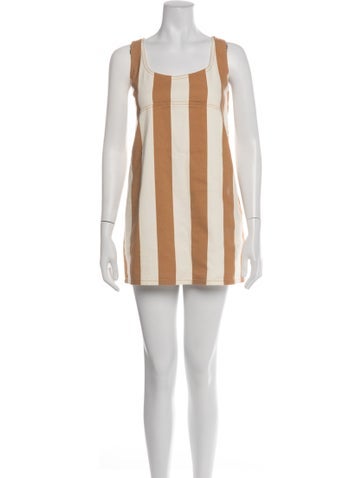 Pre-owned Simon Miller Striped Mini Dress In Neutrals