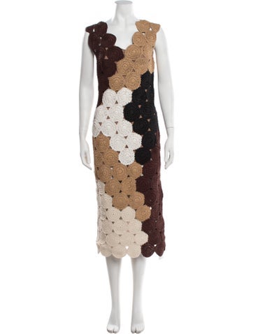 Pre-owned Simon Miller Crochet Long Dress W/ Tags In Brown