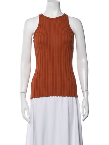 Pre-owned Simon Miller Crew Neck Sleeveless Top In Orange