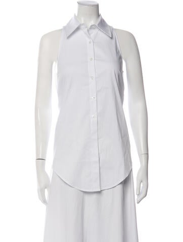 Pre-owned Simon Miller Sleeveless Button-up Top In White