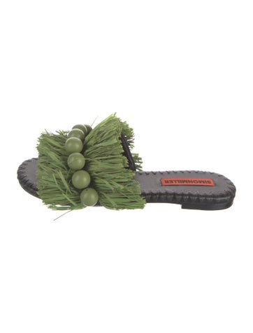 Pre-owned Simon Miller Leather Slides In Green