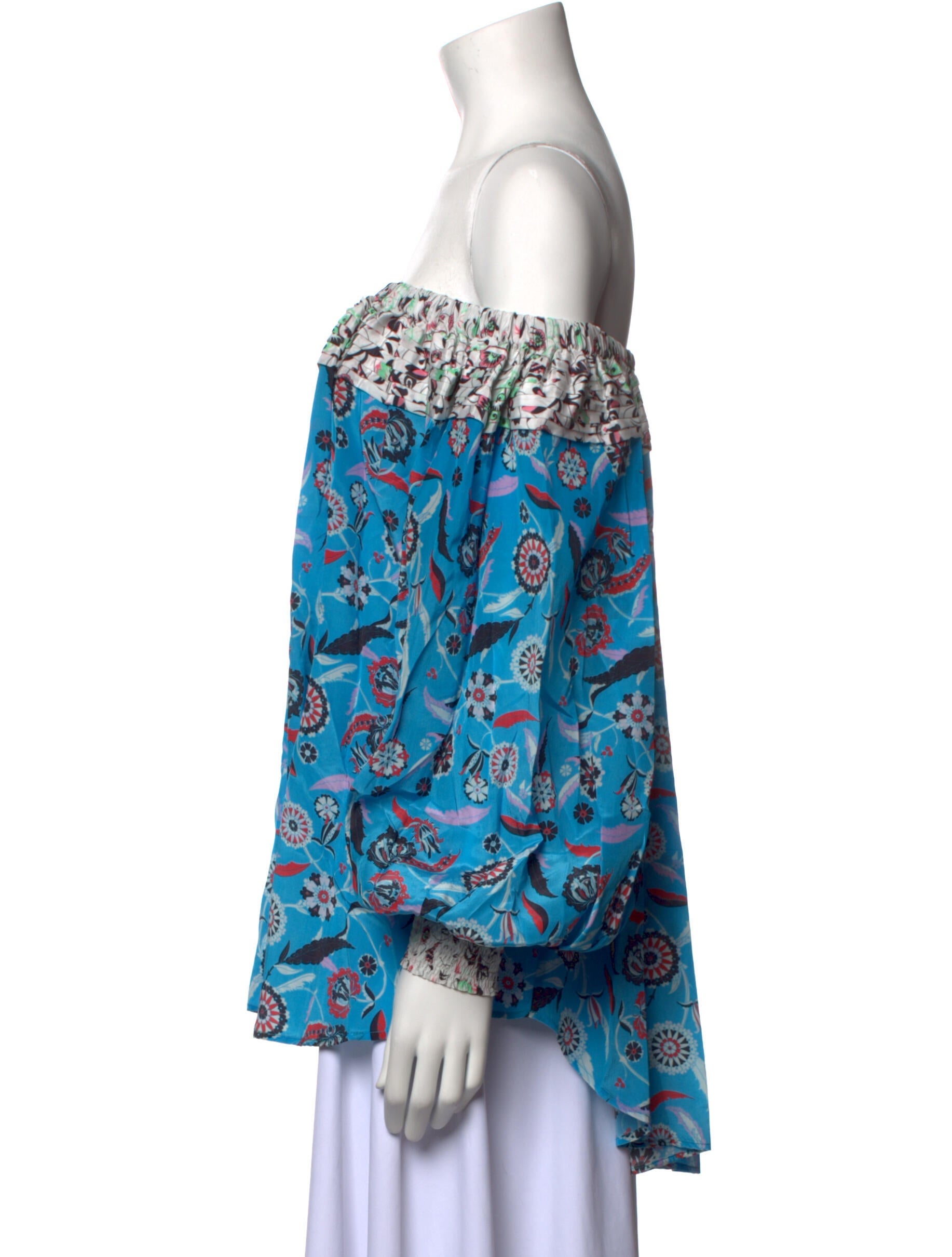 Mimi Liberte by Michel Klein Printed Off-The-Shoulder Blouse