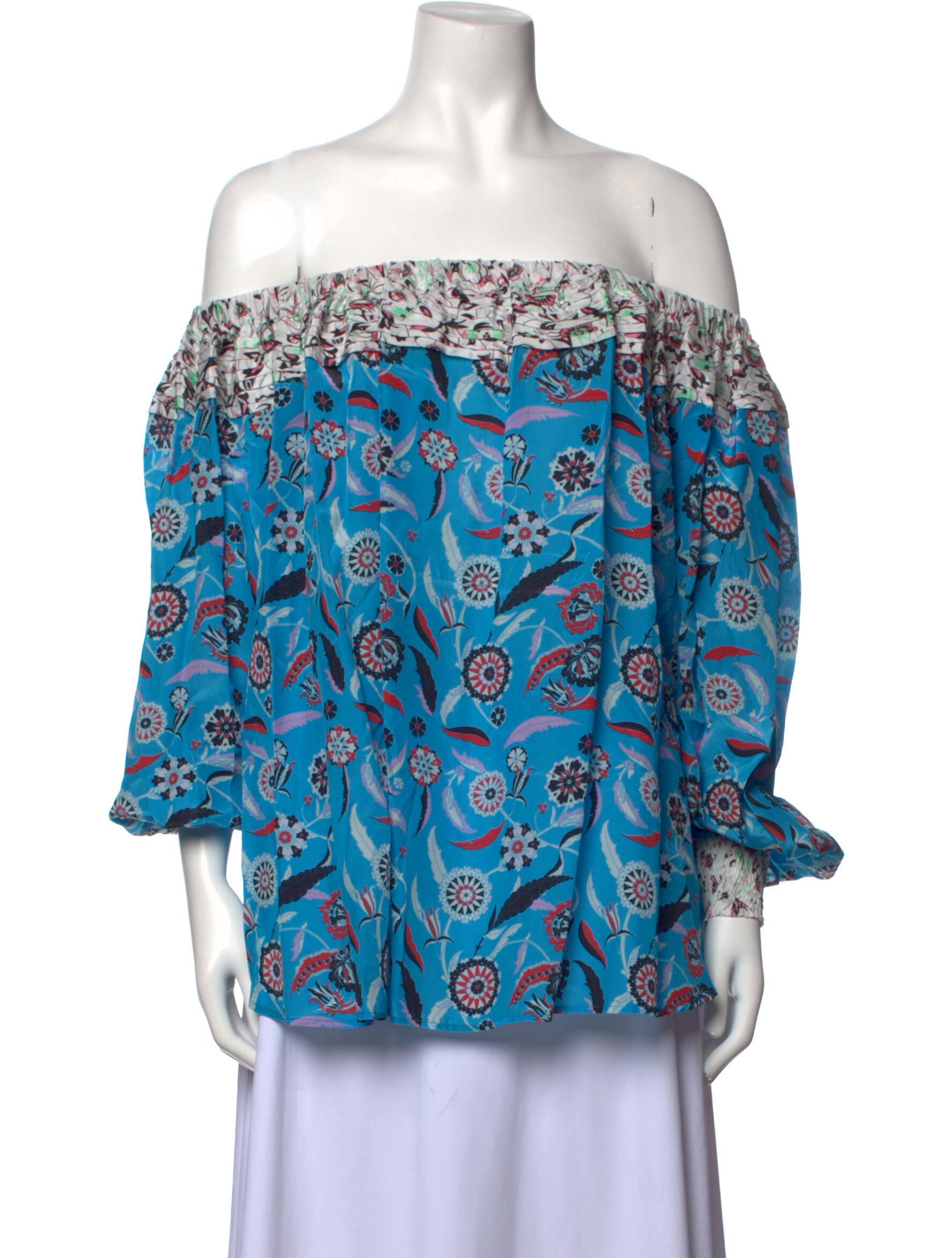 Mimi Liberte by Michel Klein Printed Off-The-Shoulder Blouse