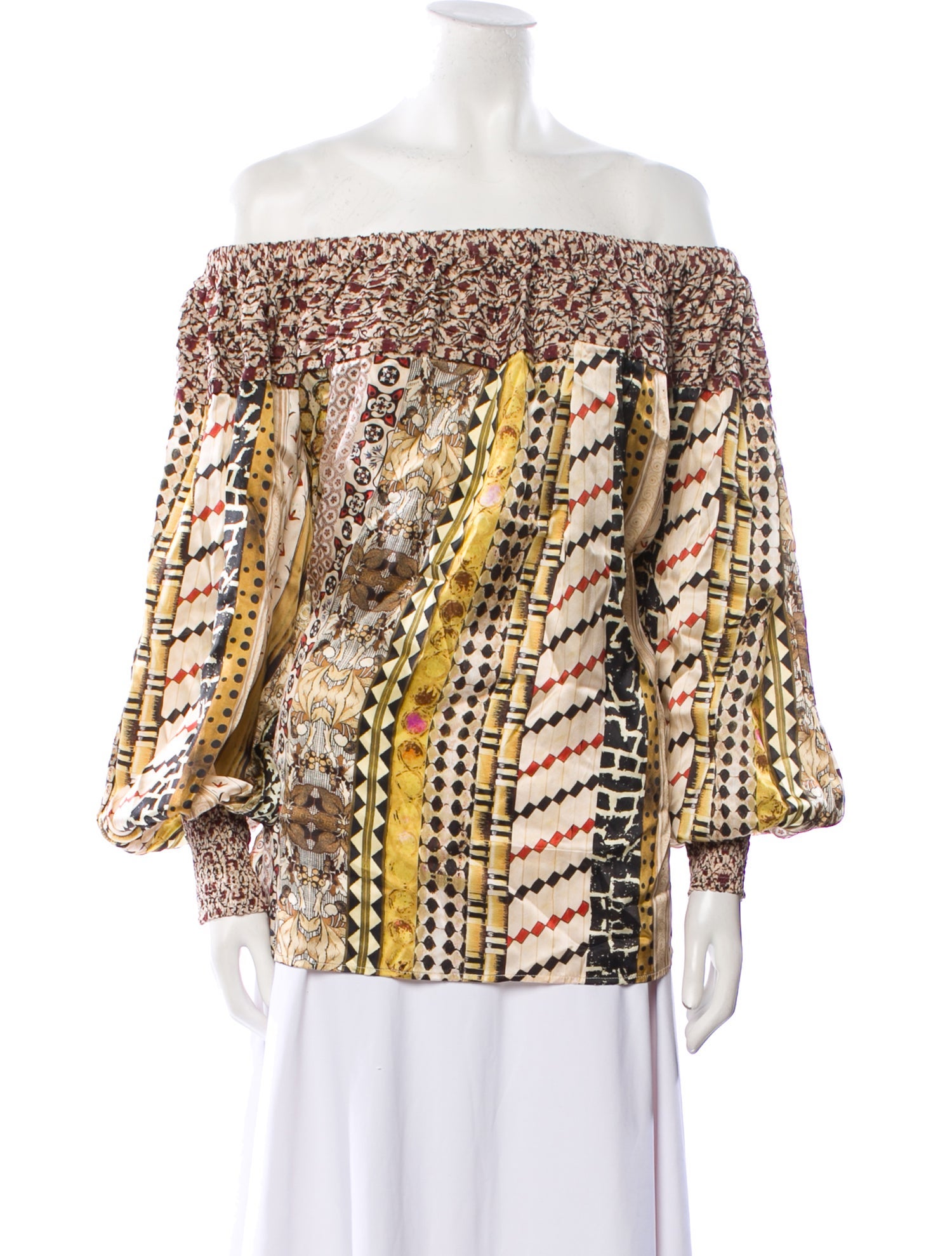 Mimi Liberte by Michel Klein Silk Printed Blouse w/ Tags