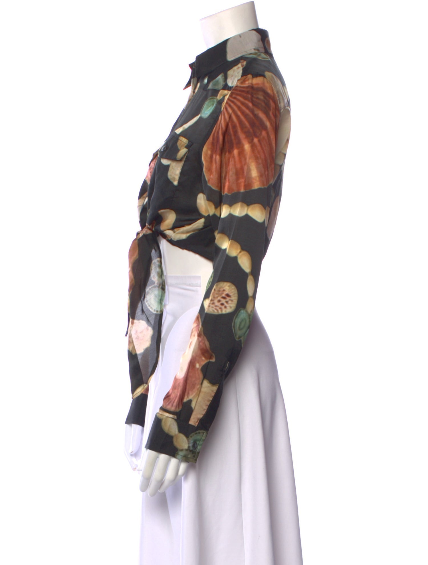 Mimi Liberte by Michel Klein Floral Print Long Sleeve Crop Top w/ Tags