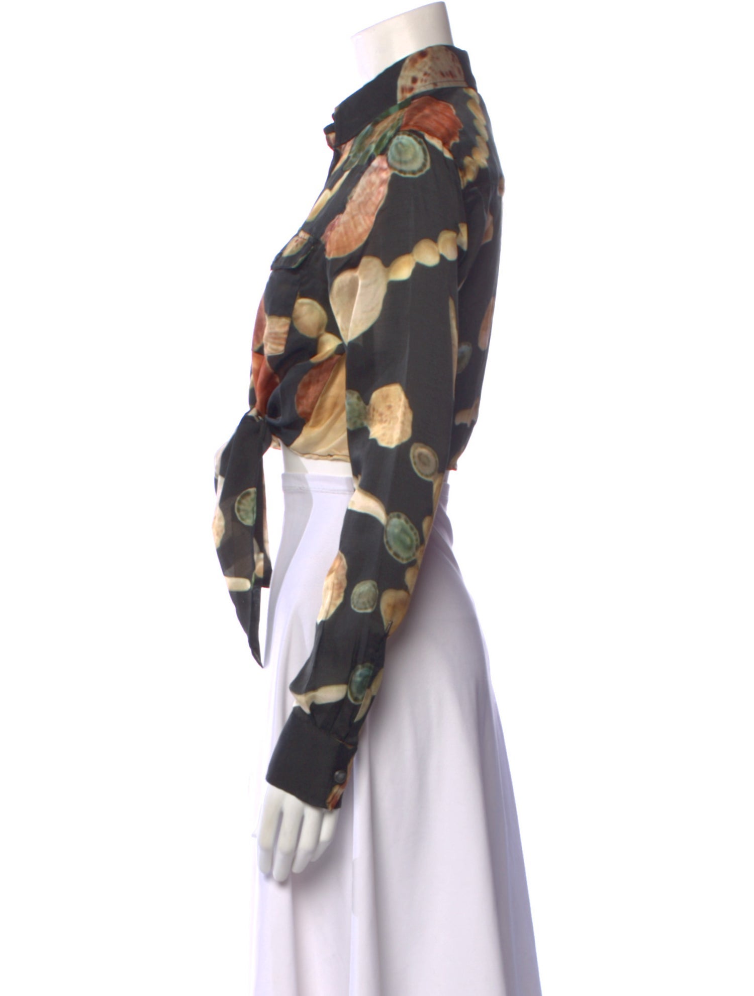 Mimi Liberte by Michel Klein Silk Printed Crop Top w/ Tags