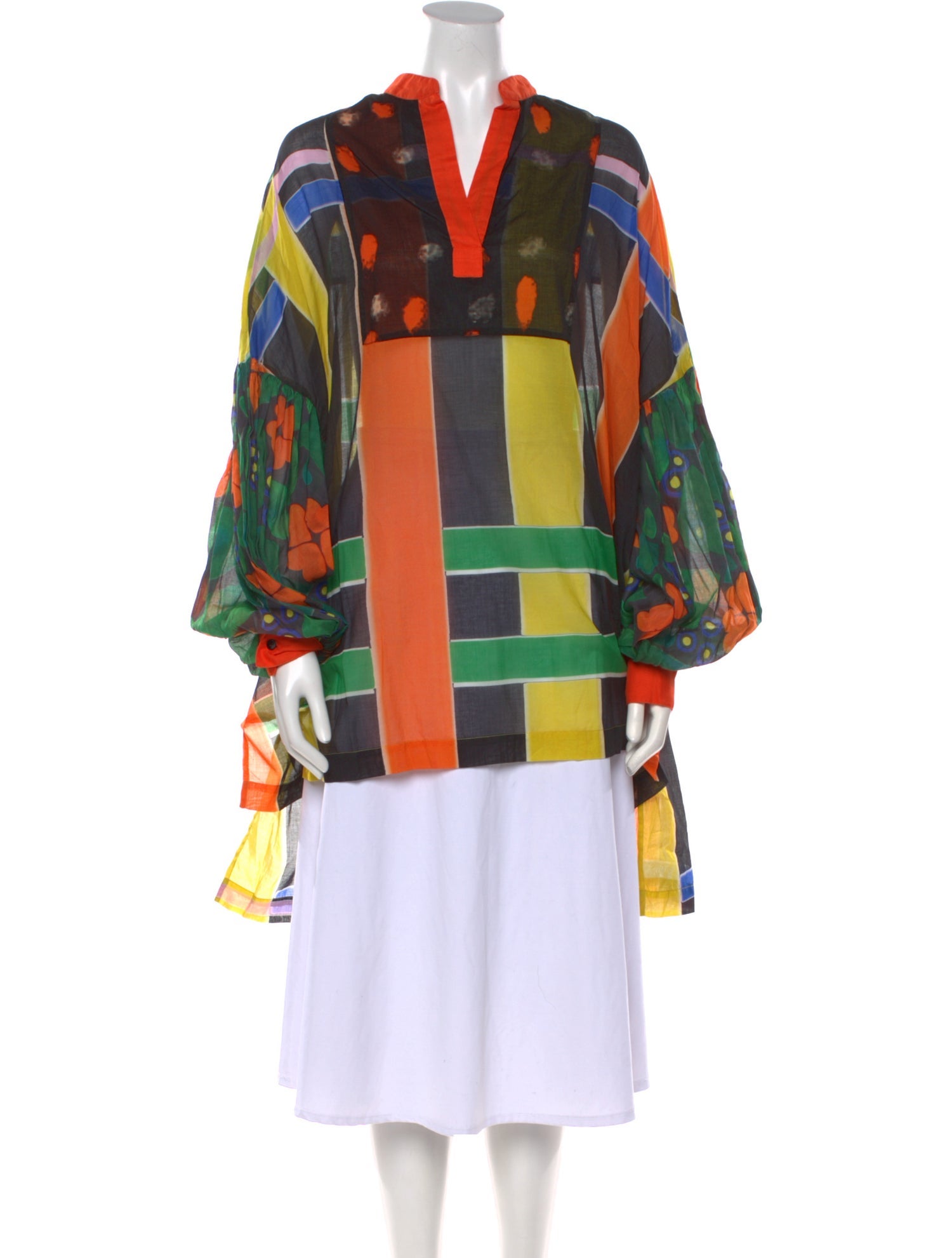 Mimi Liberte by Michel Klein Plaid Print V-Neck Tunic w/ Tags