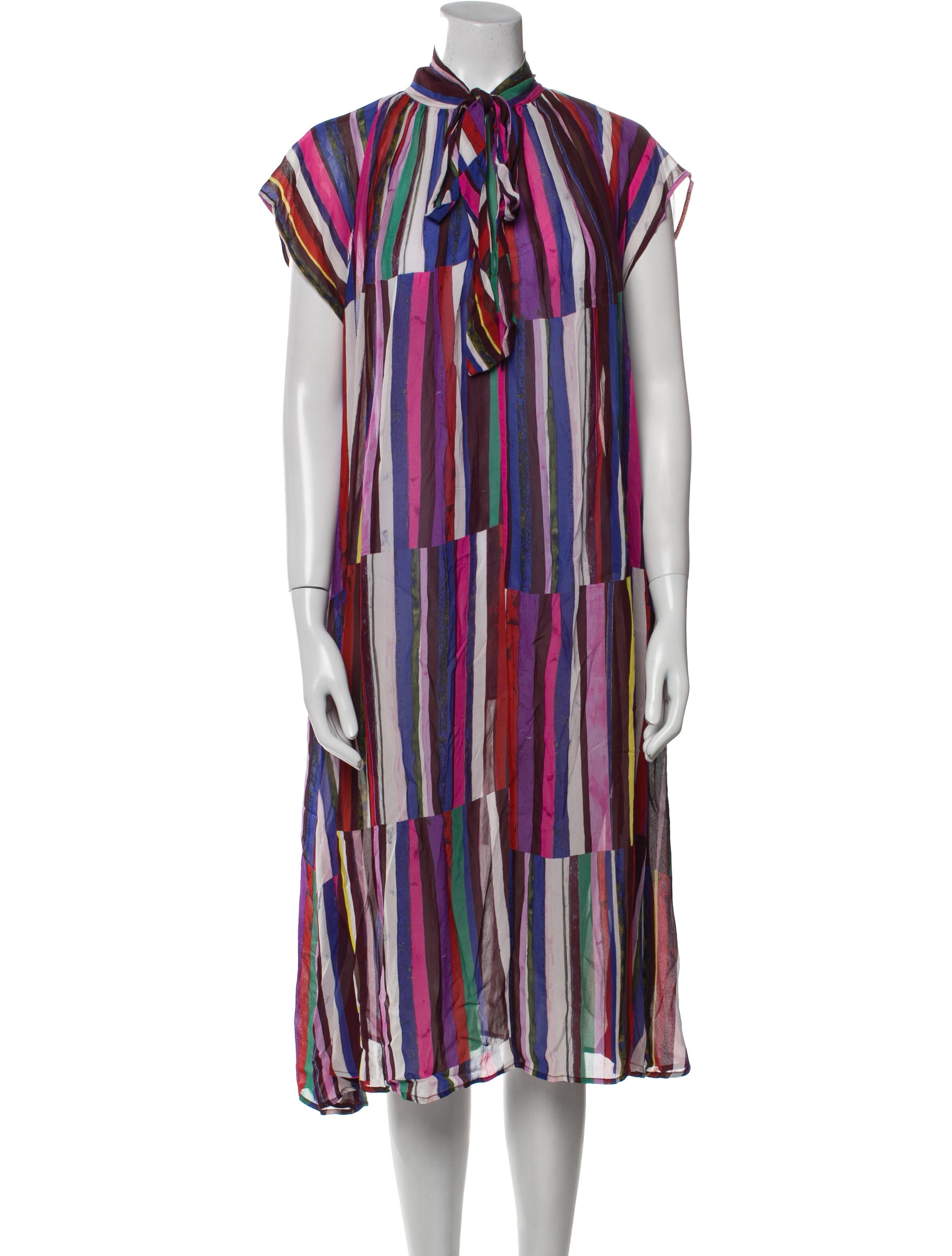 Mimi Liberte by Michel Klein Striped Midi Length Dress