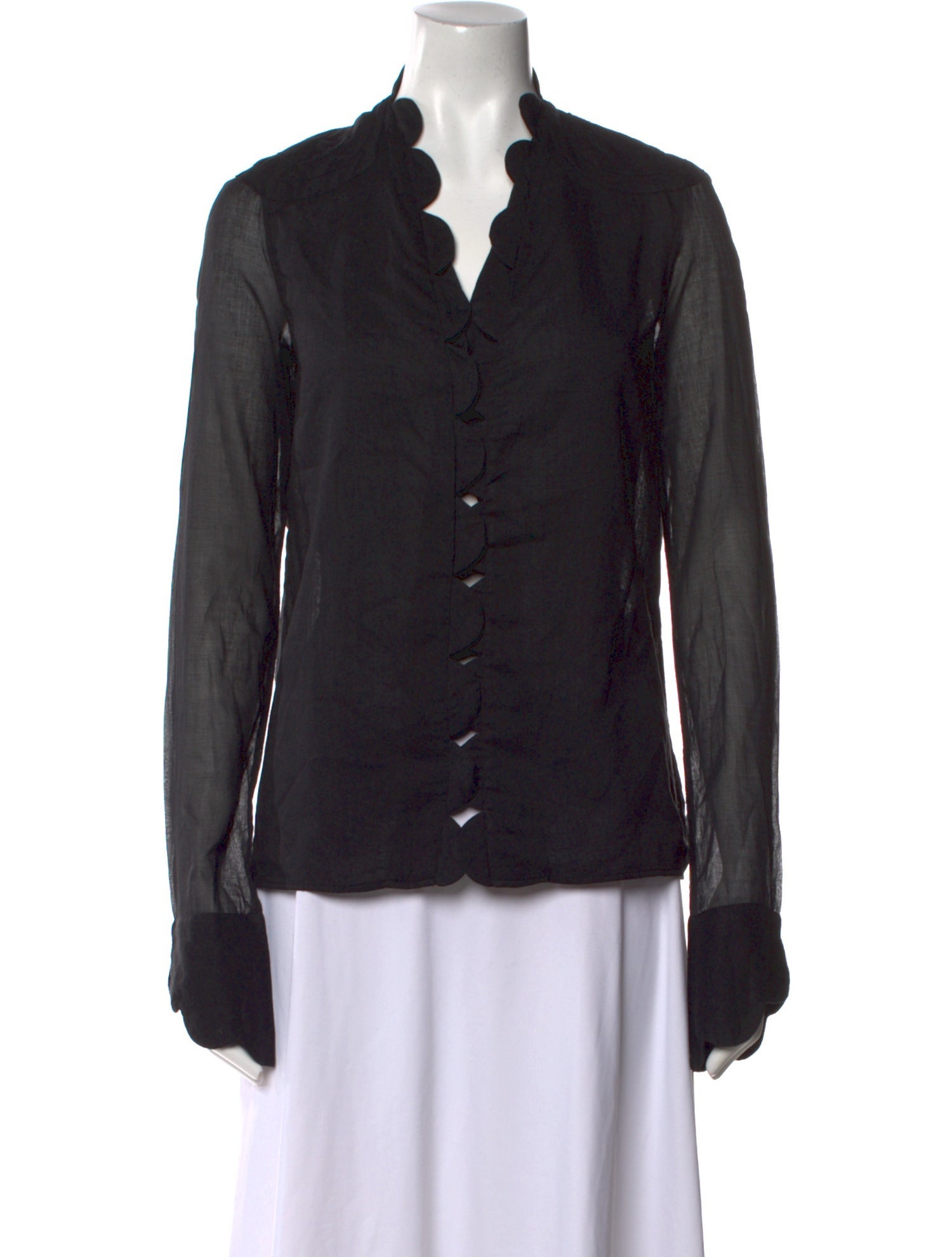 Mimi Liberte by Michel Klein V-Neck Long Sleeve Button-Up Top