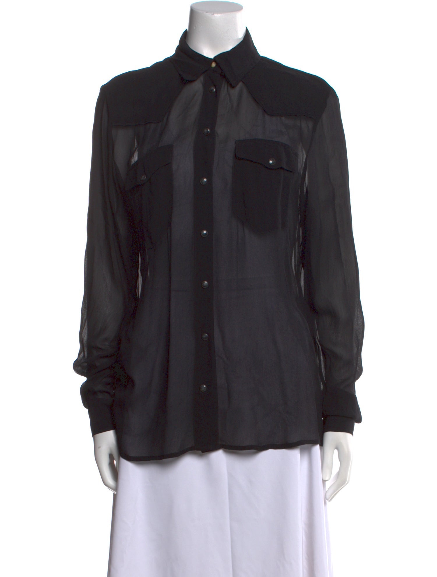 Mimi Liberte by Michel Klein Long Sleeve Button-Up Top