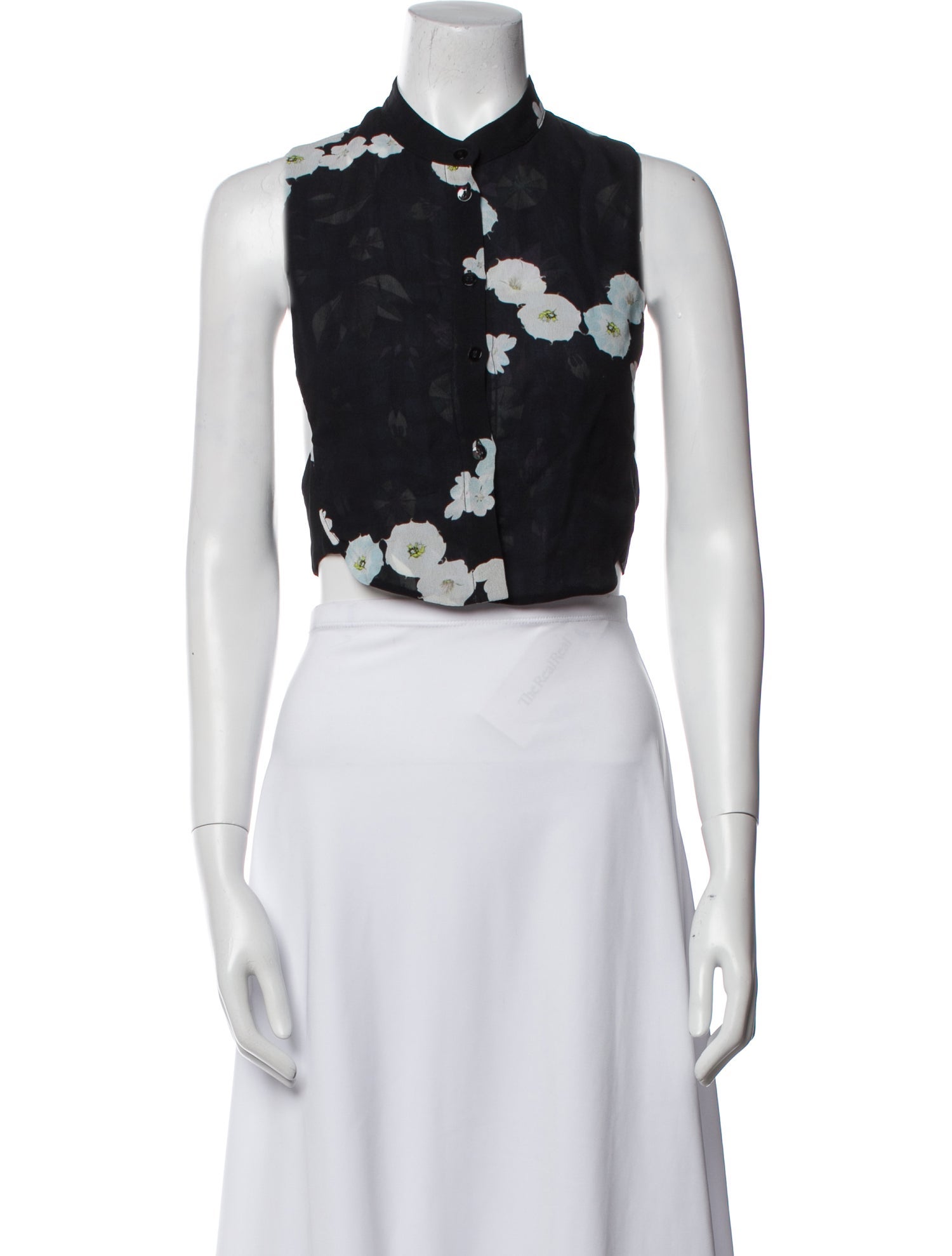 Mimi Liberte by Michel Klein Floral Print Mock Neck Crop Top