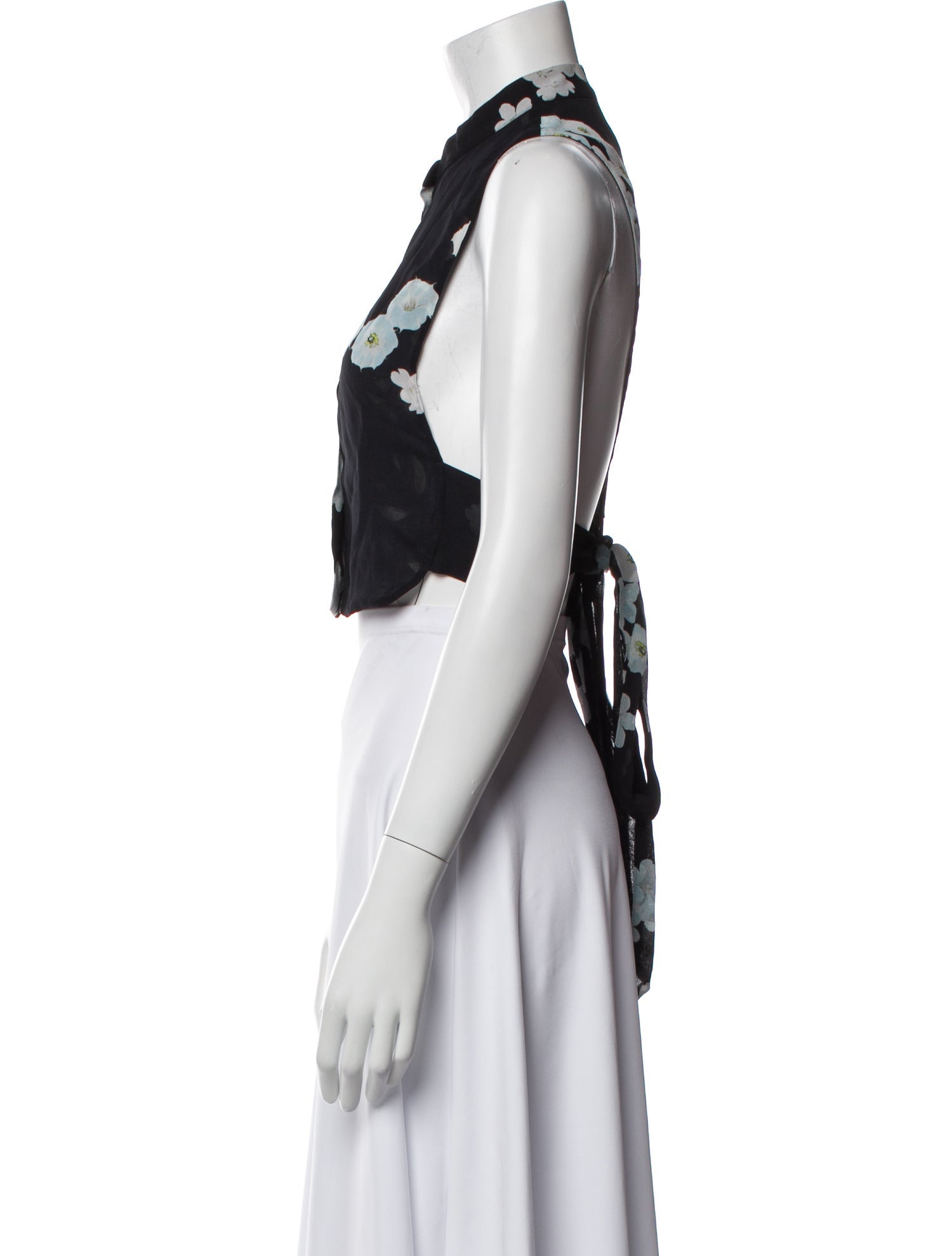 Mimi Liberte by Michel Klein Floral Print Mock Neck Crop Top