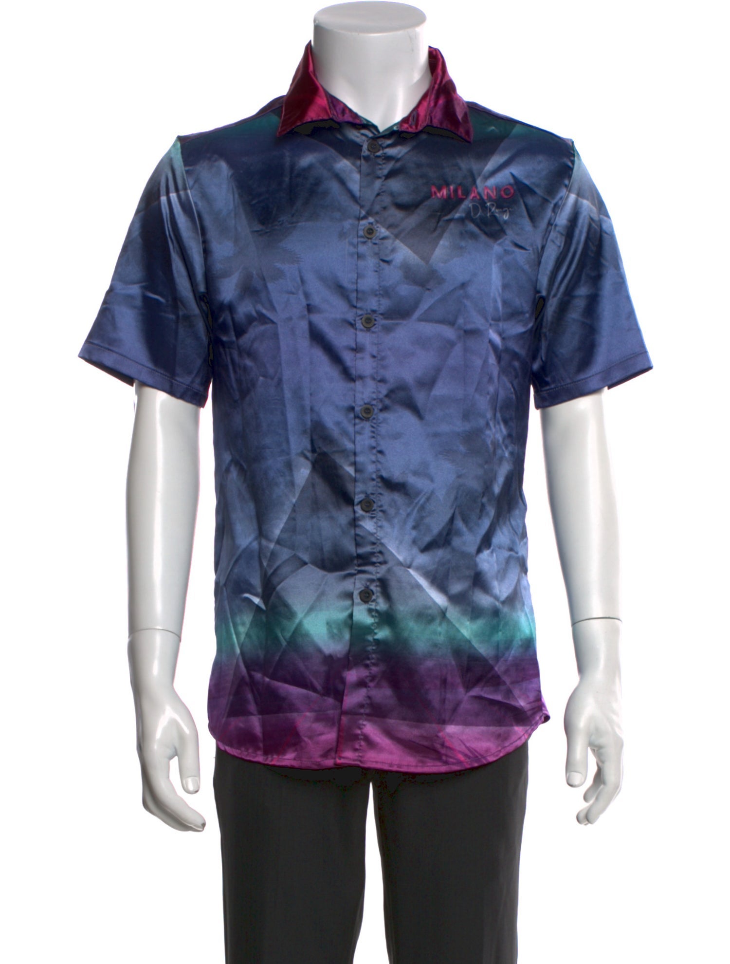 Milano 140 Colorblock Pattern Short Sleeve Shirt