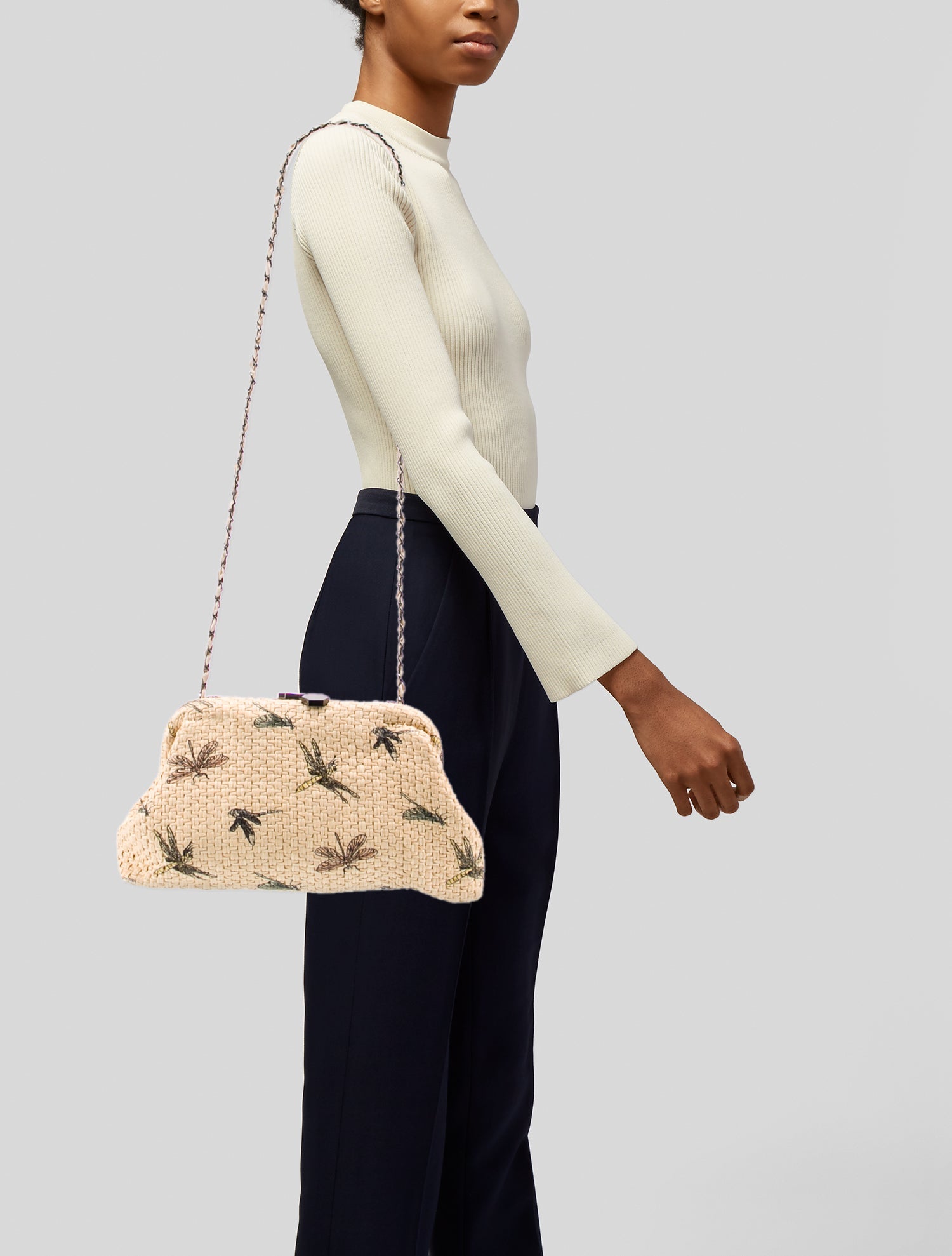 Maria La Rosa Straw Shoulder Bag