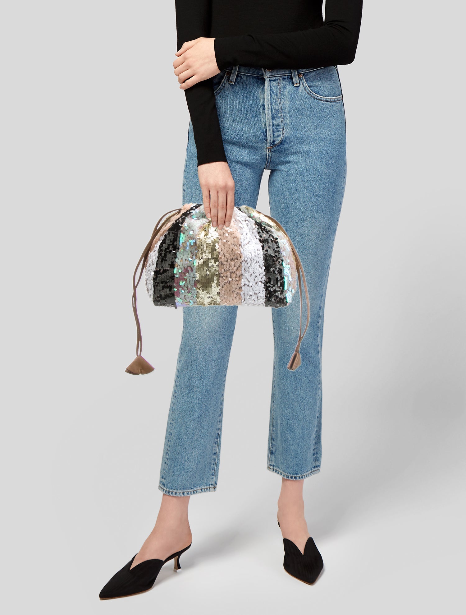 Maria La Rosa Sequins Clutch