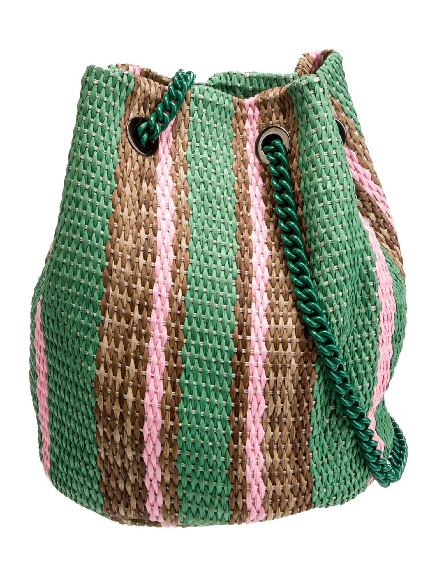 Maria La Rosa Raffia Bucket Bag