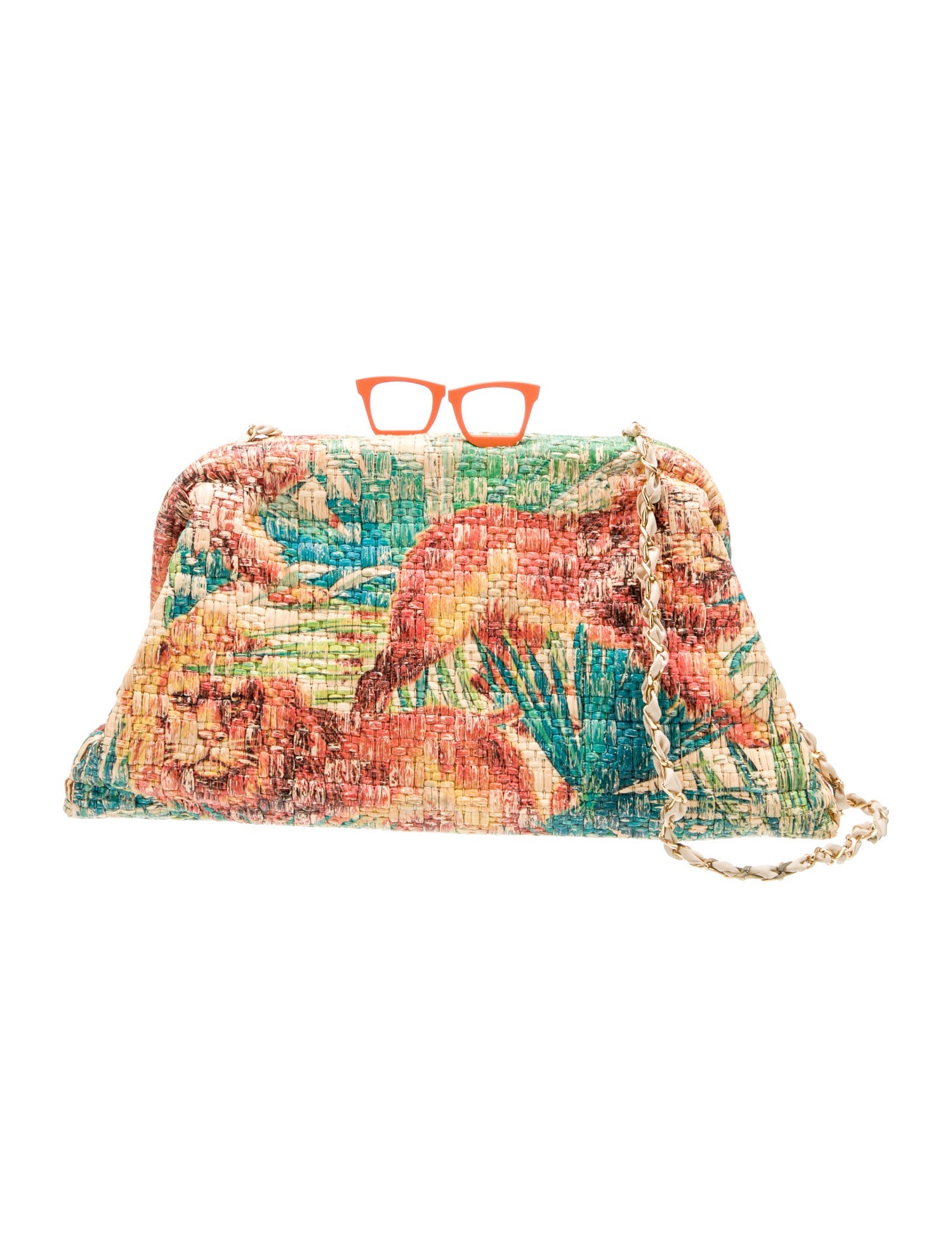 Maria La Rosa Raffia Shoulder Bag