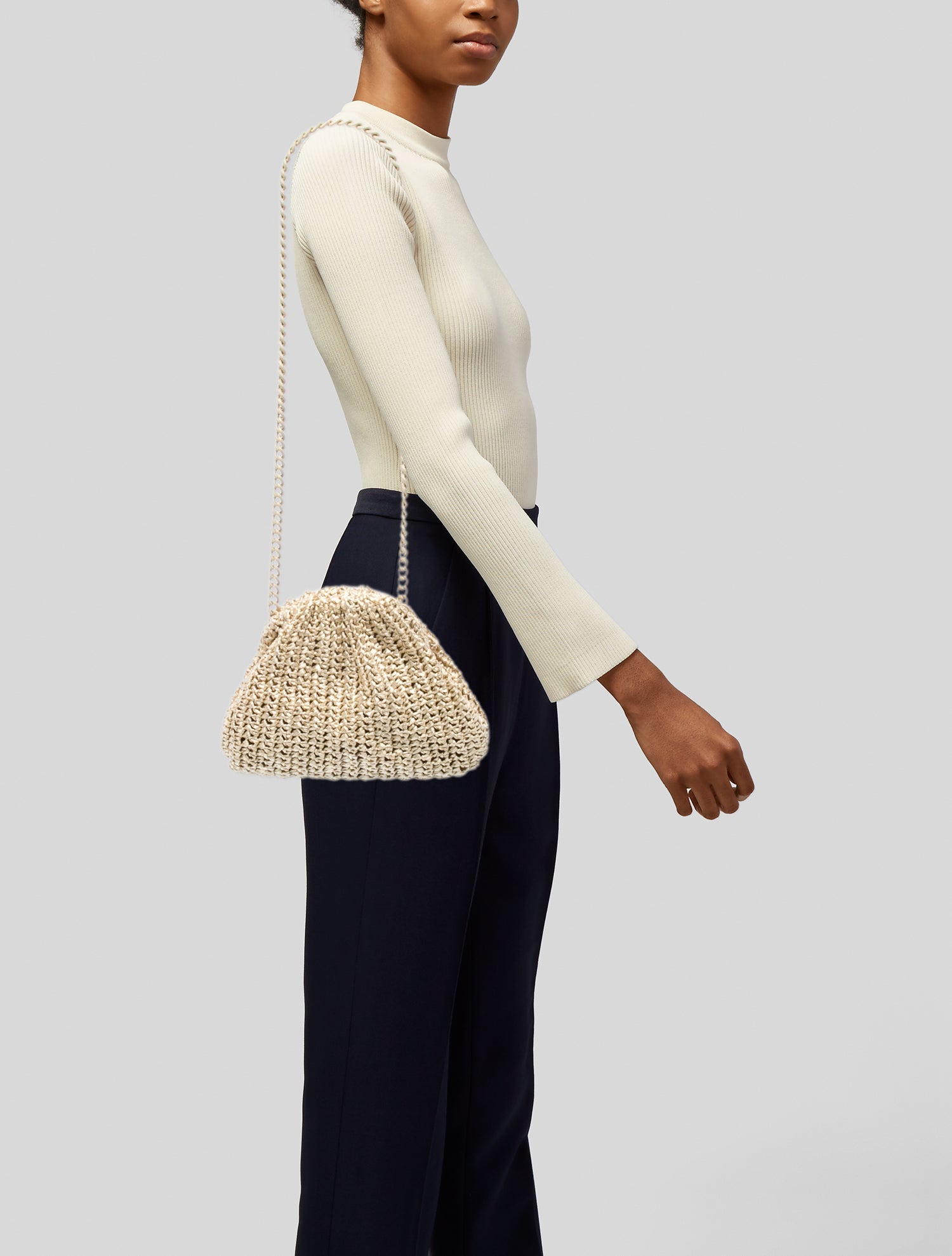 Maria La Rosa Raffia Minaudière