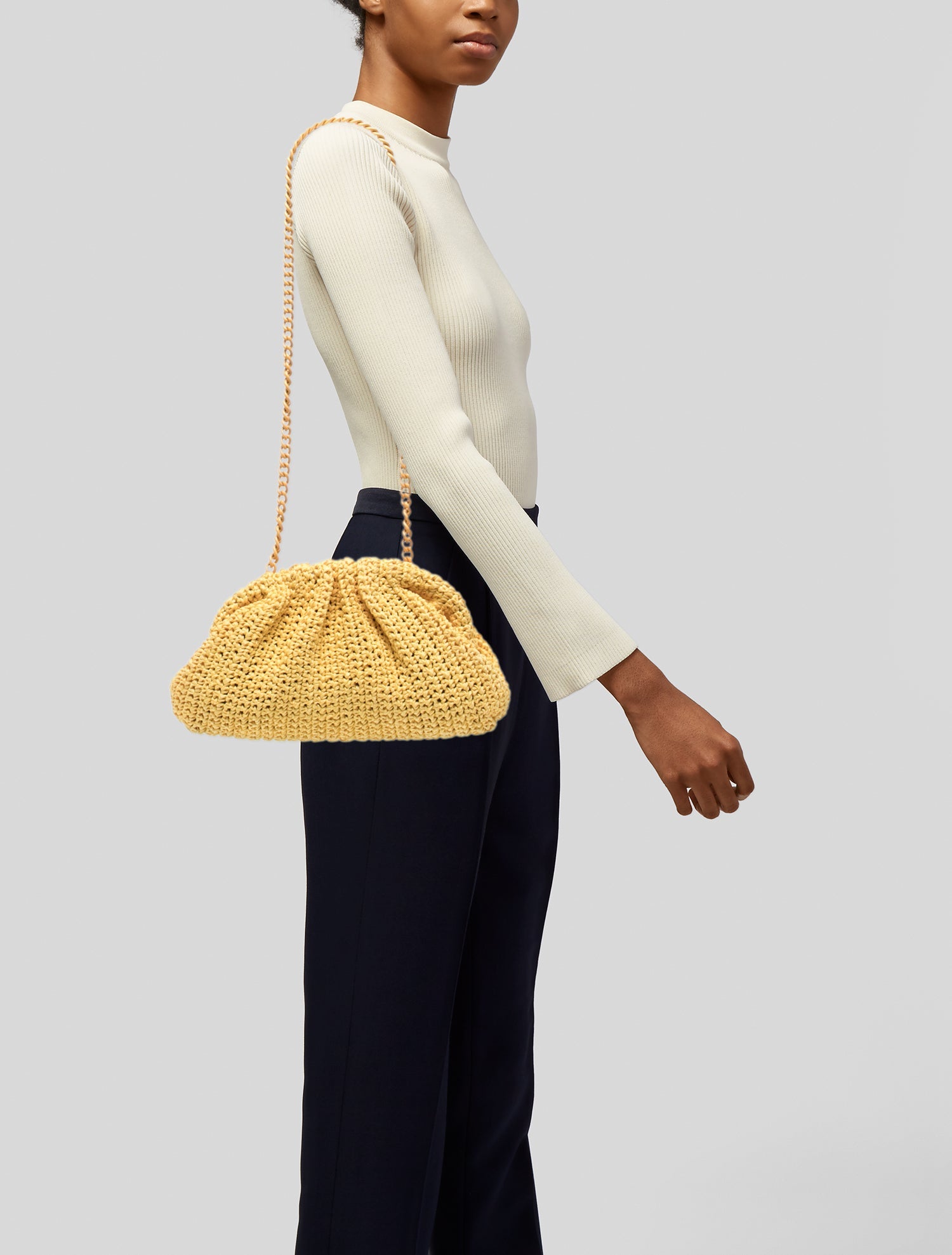 Maria La Rosa Raffia Shoulder Bag