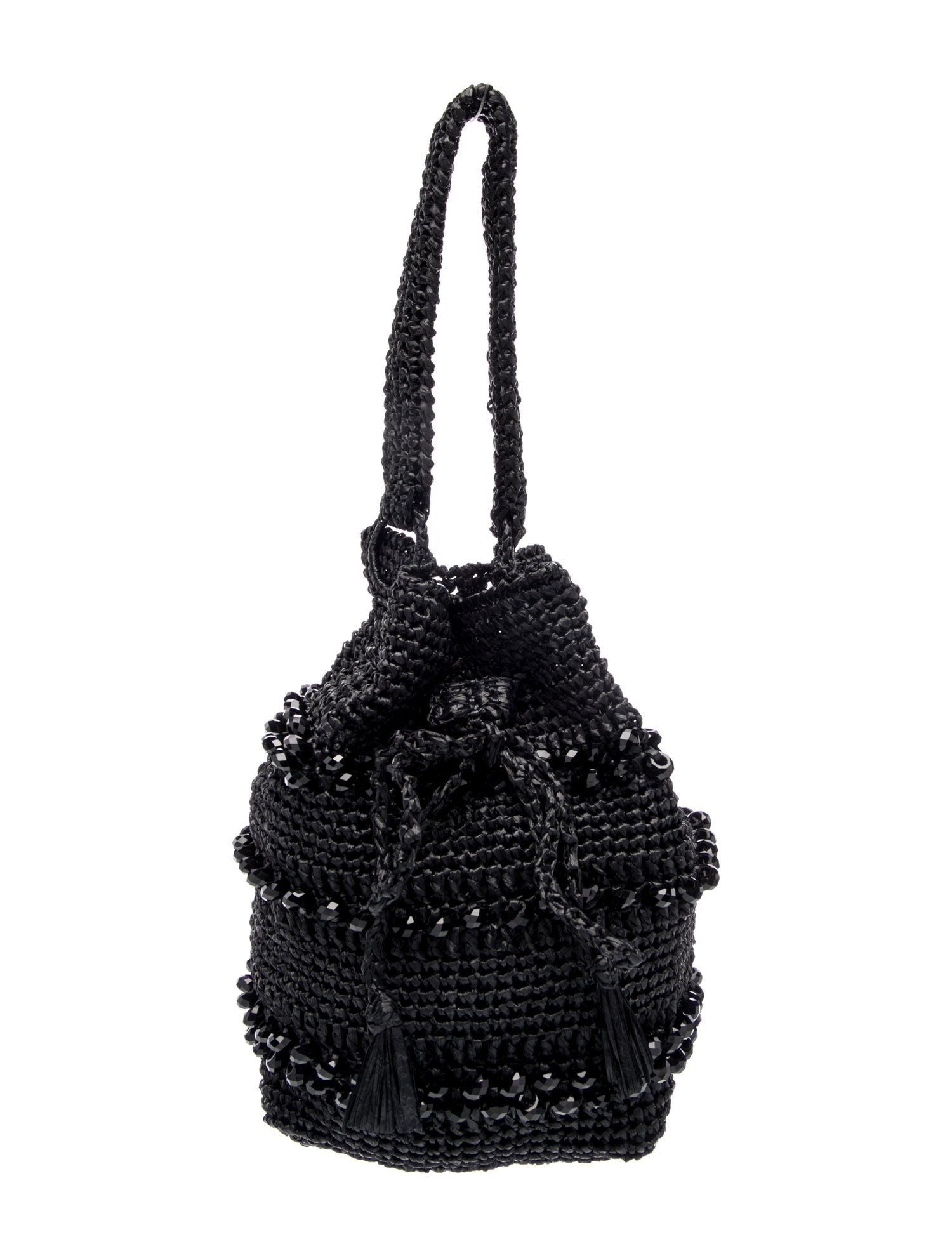 Maria La Rosa Raffia Bucket Bag