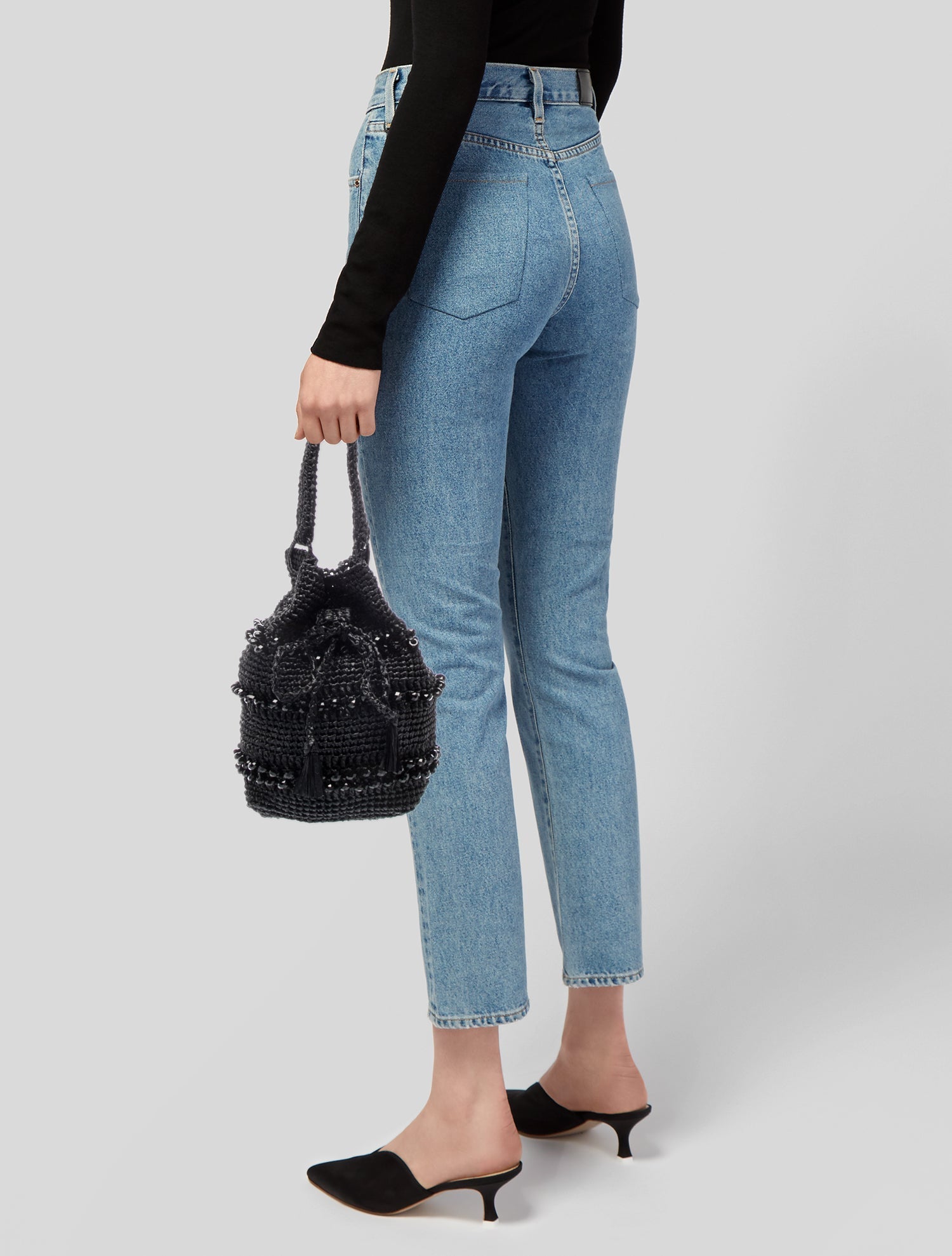 Maria La Rosa Raffia Bucket Bag