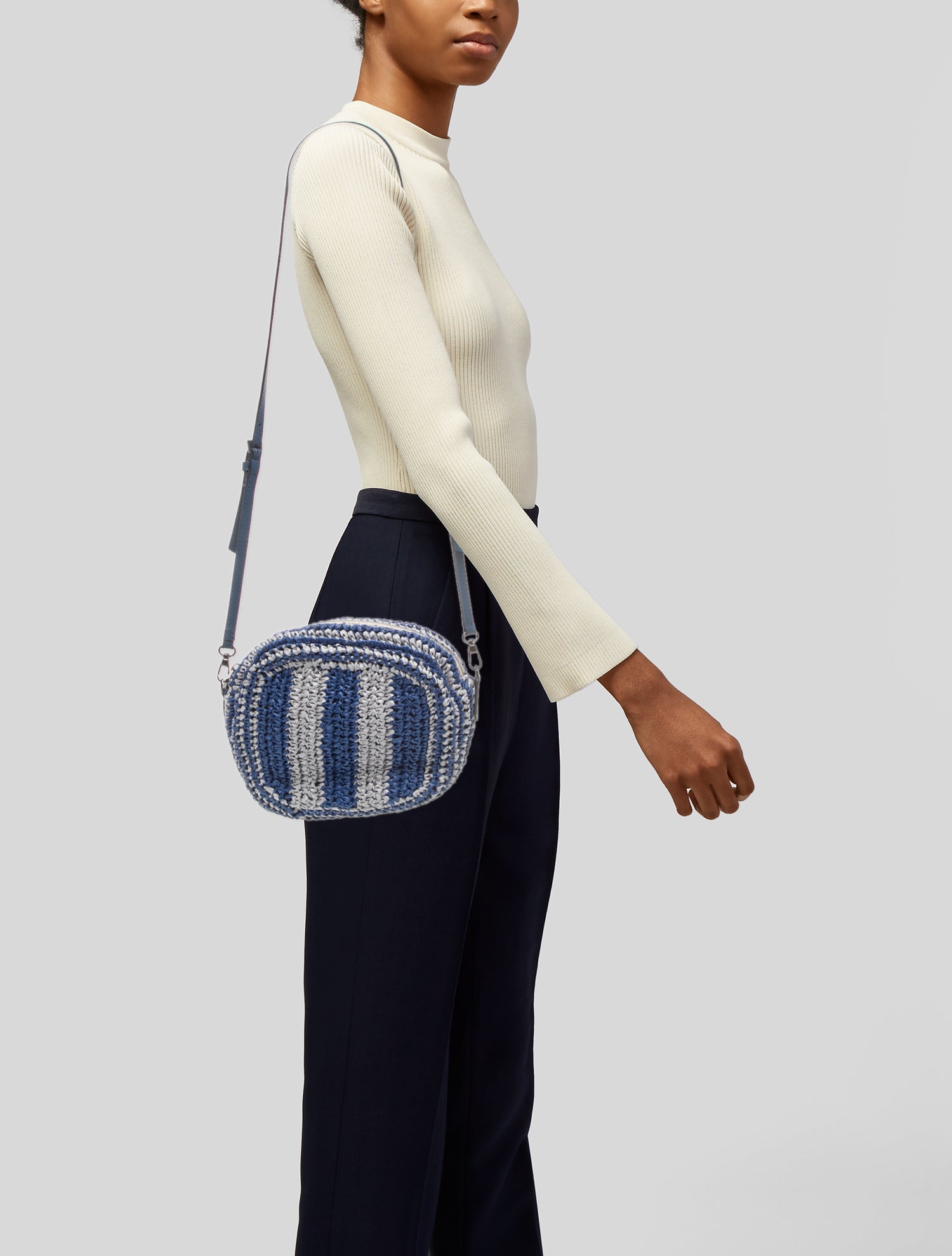 Maria La Rosa Raffia Crossbody Bag