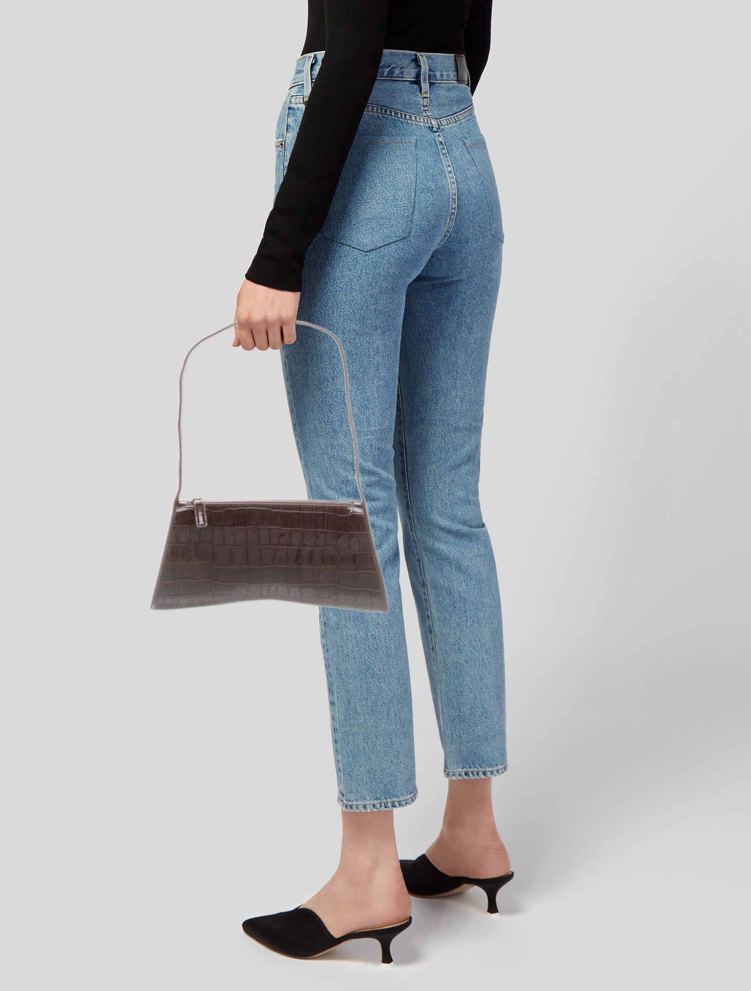 Mlouye Embossed Leather Shoulder Bag