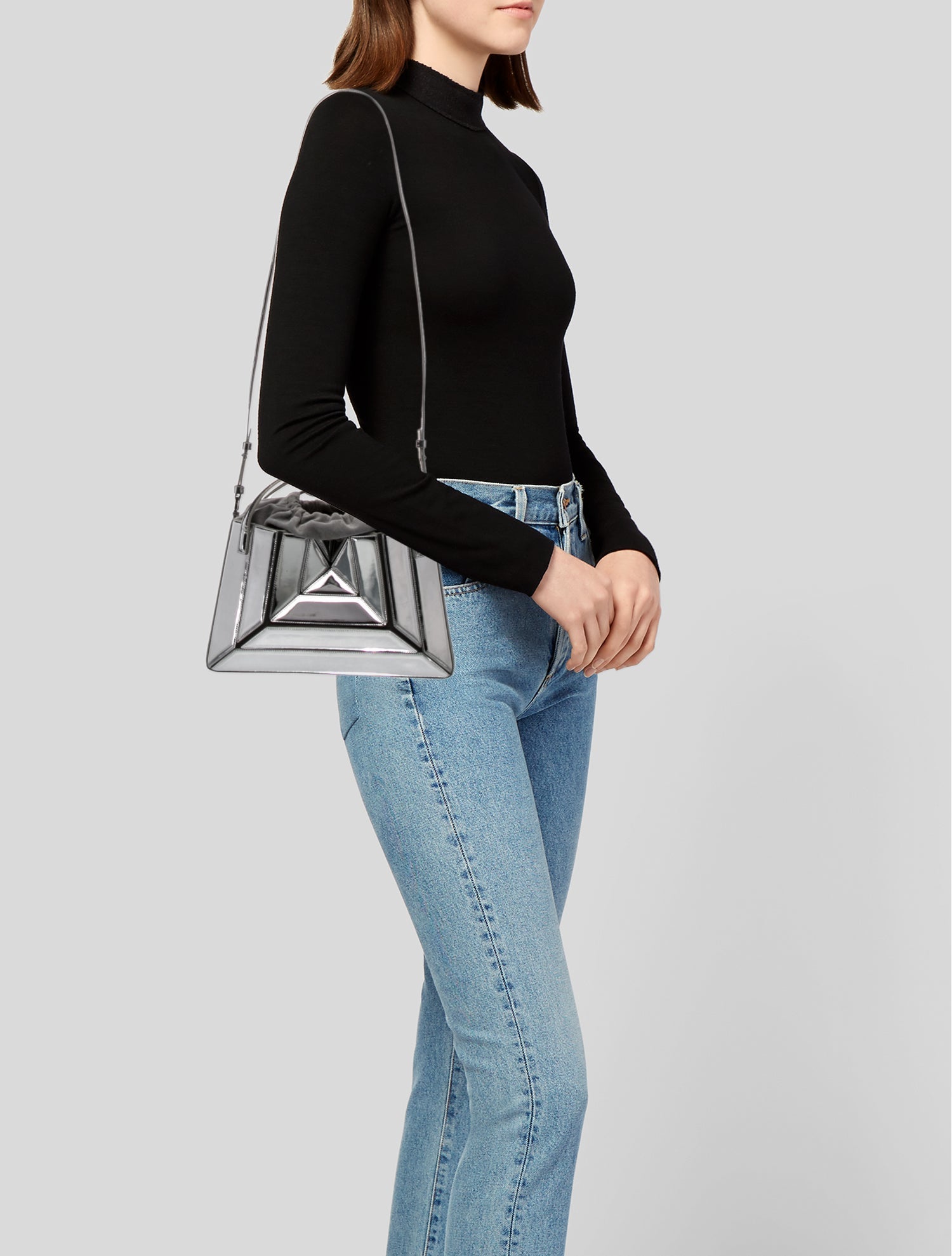 Mlouye Patent Leather Top Handle Bag