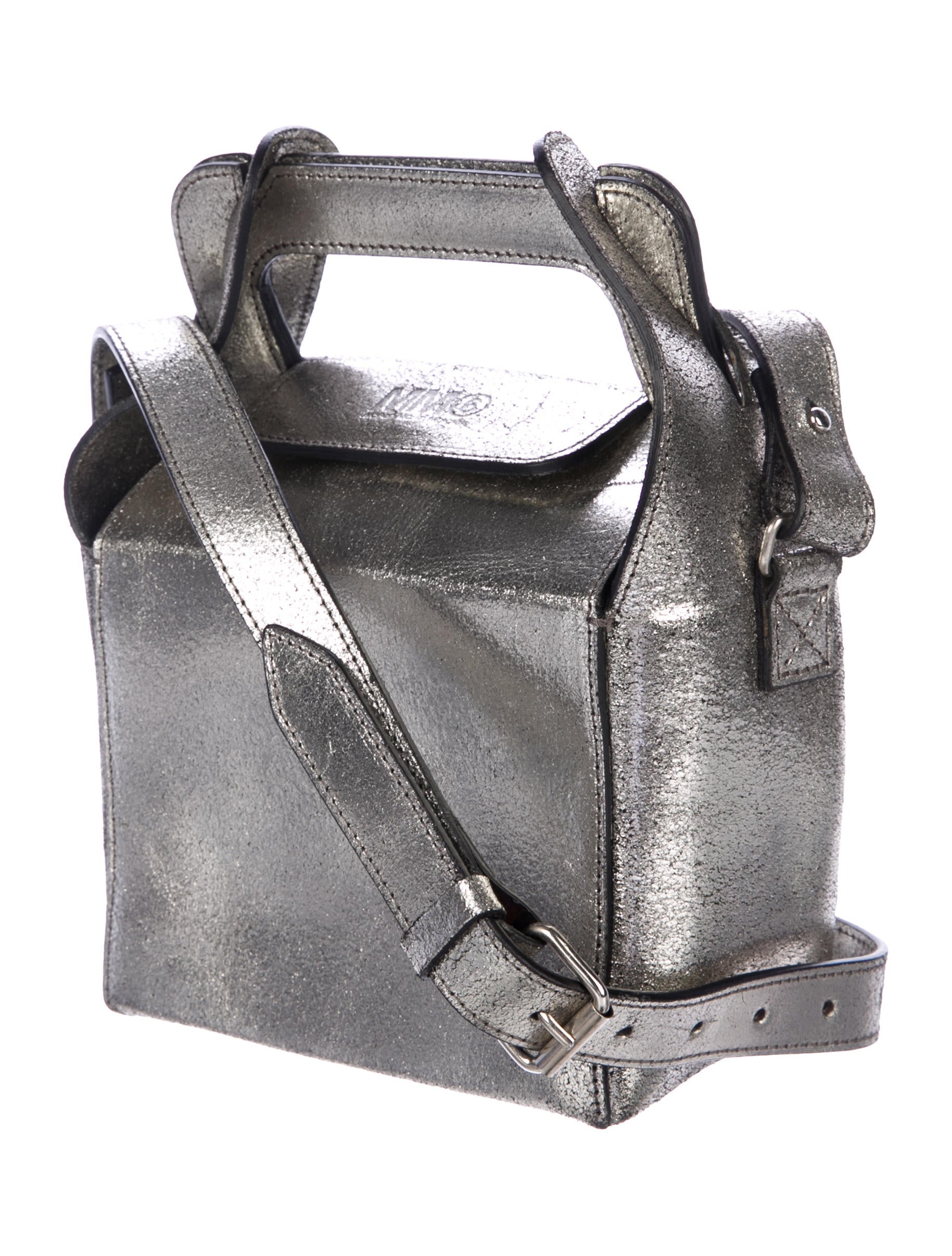 MM6 Maison Margiela Metallic Lunch Box Crossbody Bag - Metallic